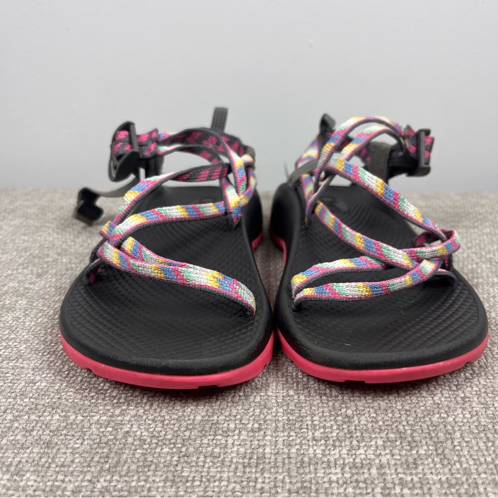 Chaco ZX1 Eco Tread Hiking Outdoor Pink Yellow Sandal Shoe Size 4 - Picture 4 of 11